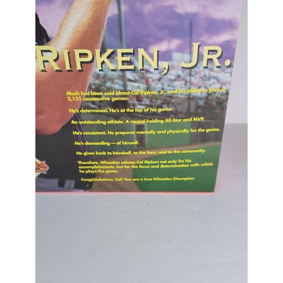1995 Cal Ripkin Jr. Wheaties Box sealed Baseball 2132 Consecutive Games Counting - Picture 6 of 11